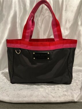 kate spade Black  Mini Tote with Red and Pink Handles